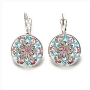 LAST ONE! Silver Flower Statement Earrings